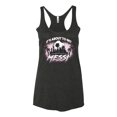 thumbnail image 2 of Wild Bobby It's About To Get Miami Soccer Skyline Sports Women Tri-Blend Racerback Tank Top, Vintage Black, Small, 2 of 5
