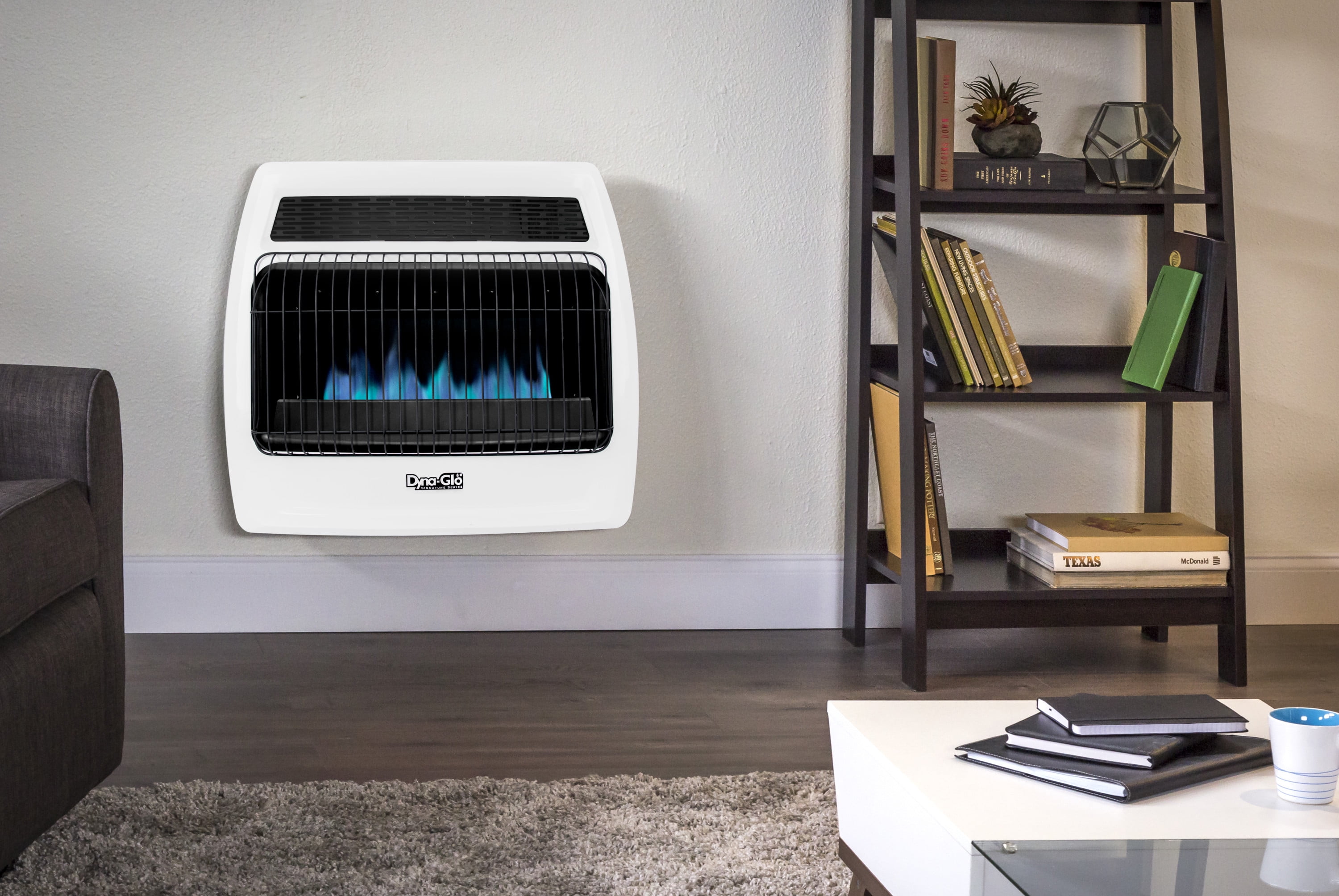Dyna-Glo 30,000 BTU Natural Gas Blue Flame Vent Free Thermostatic Wall  Heater - Walmart.com