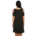 thumbnail image 3 of Women Cold Shoulder Solid Color Party Dress with Pocket, 3 of 4