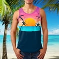 thumbnail image 2 of Outfmvch tank top for men Summer Printed Fashion Casual Sports Beach Sleeveless Tank womens tops Navy, 2 of 5