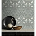 thumbnail image 2 of NextWall Stenciled Floral Peel and Stick Wallpaper (Alloy Grey), 2 of 16