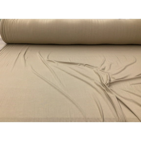 96% Viscose Bamboo 4% Spandex Fabric 4 way Stretch Taupe B420