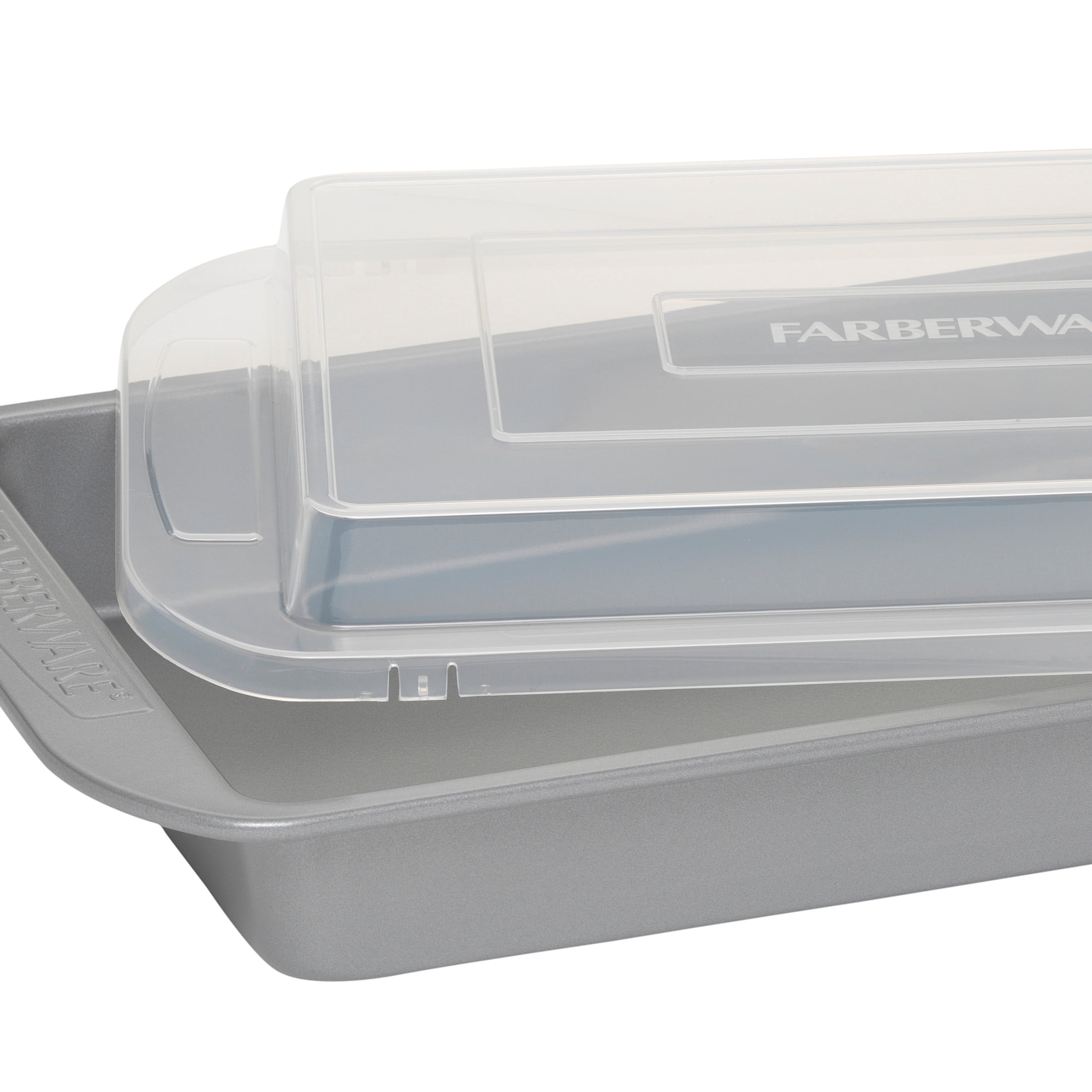 Farberware Nonstick Bakeware 3 Piece  Muffin Cake and Lasagna Pan Set, Gray