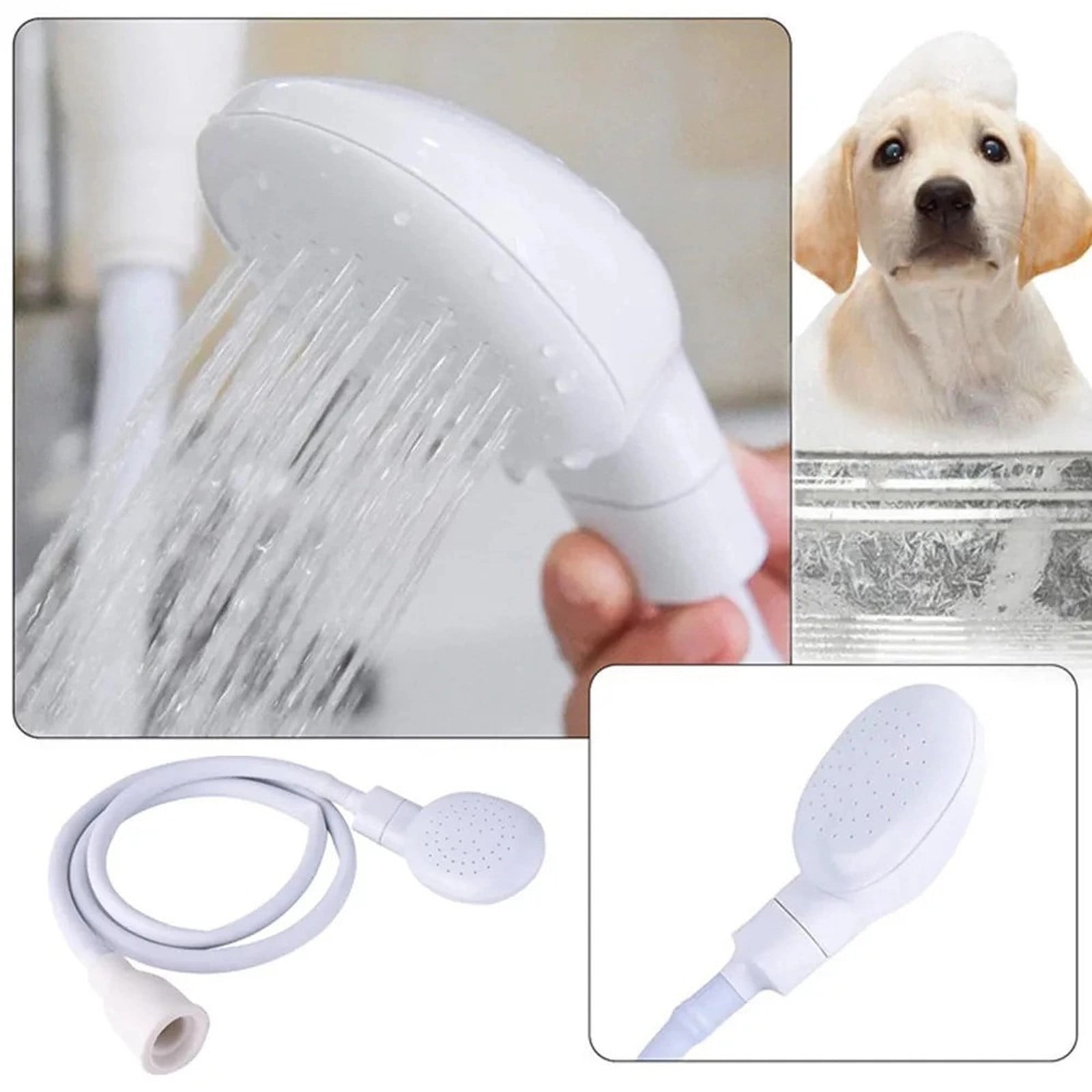 Pet Shower Sprayer Slip On Hose Portable Shower Head Dog Sprayer for