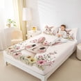 thumbnail image 3 of Erosebridal Kids Easter Cartoon Rabbit Bed Sheets 4pcs,Boys Girls Pink Flowers Butterfly King Sheets,Luxury Bedroom Decor, 3 of 5