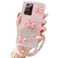 thumbnail image 1 of For Samsung Galaxy S20 Plus Pink Smart Shockproof Glitter Crystal butterfly Wrist Strap Cover Case, 1 of 2