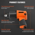 thumbnail image 3 of VEVOR Air Impact Wrench 1/2" Square Drive 880ft-lbs 7500 RPM Nut-busting Torque, 3 of 9