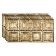 FASÄDE Portrait Decorative Vinyl 2ft x 4ft Glue Up Ceiling Panel in Bermuda Bronze (5 Pack)