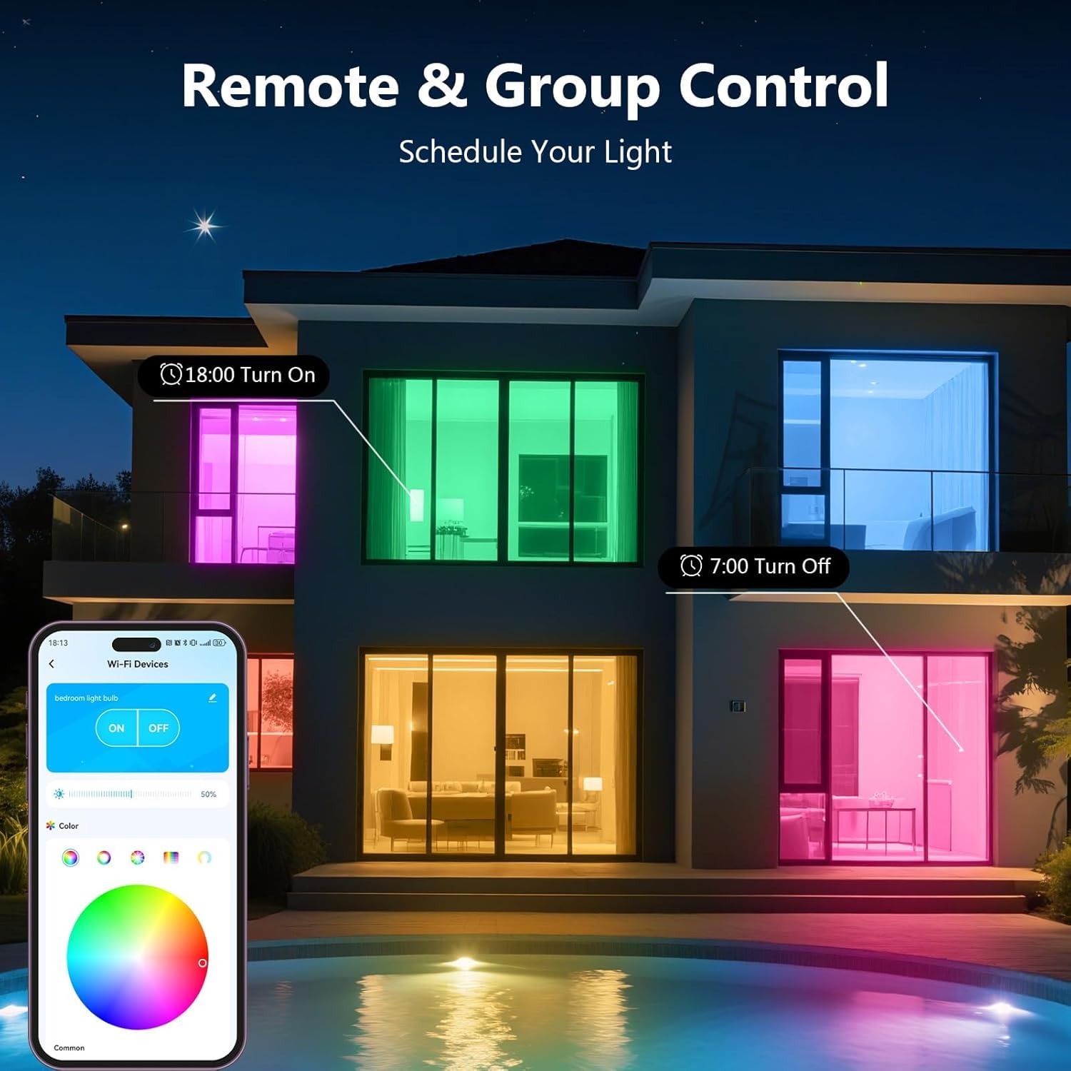 Daybetter Smart Color-Changing LED Bulbs, 60W Equivalent, 6-Pack photo 5