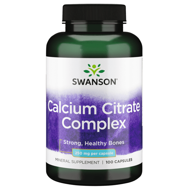 Swanson Calcium Citrate Complex Capsules, 250 mg, 100 Count