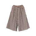 thumbnail image 6 of SWQZVT Womens Pants Wide Leg Gingham Cotton Pants for Women Ladies Loose Fit Brownwhite Plaid Comfort Soft Lounge Pant L, 6 of 8