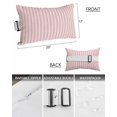 thumbnail image 3 of Pack of 4 Outdoor Lumbar Pillow Covers 12x20 Inch, Pink Striped Waterproof Throw Pillow Covers Set, Modern Simple Farmhouse Beige Vintage Indoor&Outdoor Decorative Cushion Cases for Patio Porch Car, 3 of 7
