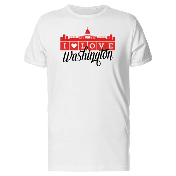 I Love Washington Red Skyline Tee Men's -Image by Shutterstock