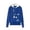 Blue, variant on Gyujnb Lined Maternity Hoodie Fuzzy Pom Pom Drawstring Flip Button Pet Carrier Pocket Print Embroidery Button Loose Unisex Sweatshirt,XS