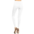 thumbnail image 3 of Women's Solid Color Basic Soft Comfy Elastic Waistband High Waist Leggings, 3 of 4
