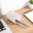 thumbnail image 5 of Holloyiver Frosted Pen Holder for Desk, Cute Plastic Pencil Cup Pen Container, Square Organizer Modern Aesthetic Design Desktop Storage Solution for Pens, Pencils, Marker, Makeup Brush, 5 of 8