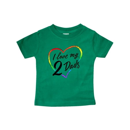 

Inktastic I Love My 2 Dads with Rainbow Heart Gift Baby Boy or Baby Girl T-Shirt