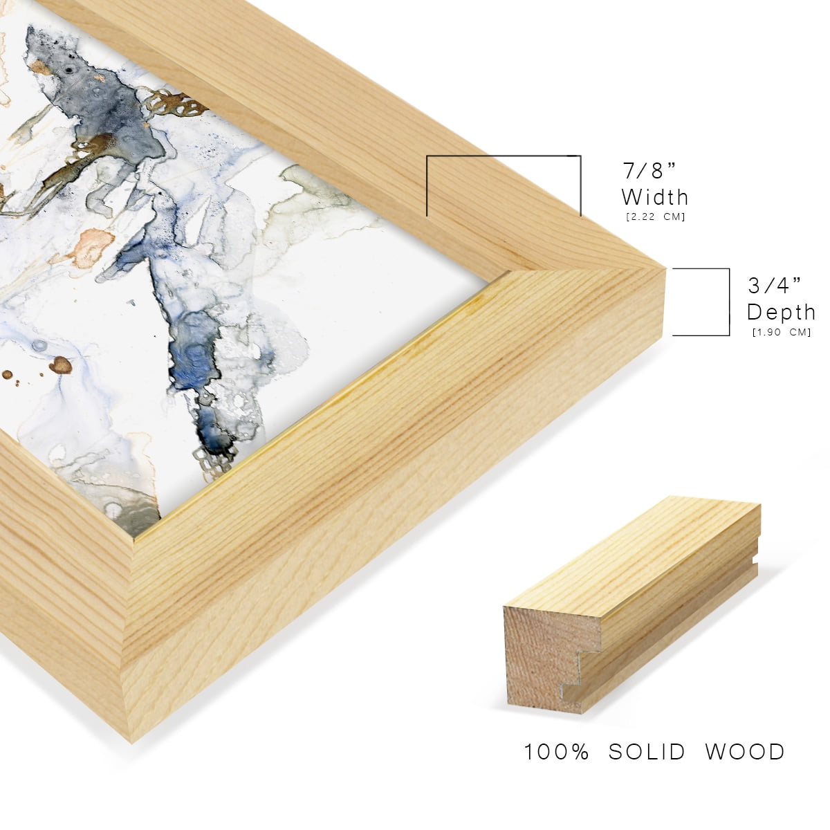 Organic Interlace I -Framed Print w/glass-Natural Wood