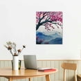 thumbnail image 3 of Creowell  Japanese Wall Art Cherry Blossom Tree Pictures for Wall Decorations Pink Wall Decor Floral Wall Pictures for Bathroom Canvas Art for Bedroom Framed 12x16 in, 3 of 5