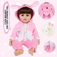 thumbnail image 3 of AmaMary 22-23 inch Pink Bunny 3-Piece Cotton Doll Outfit Set with Pants, Top & Jacket, Dress-Up Party, Birthday Celebration, Christmas Present, Fun for Kids, 3 of 5