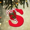 thumbnail image 2 of Luoshdecor Christmas Tree Letter Ornaments 2025，26 Initial Xmas Candy Decoration ,Xmas Gift Hanging Pendant for Home Party 3.15in (S), 2 of 3