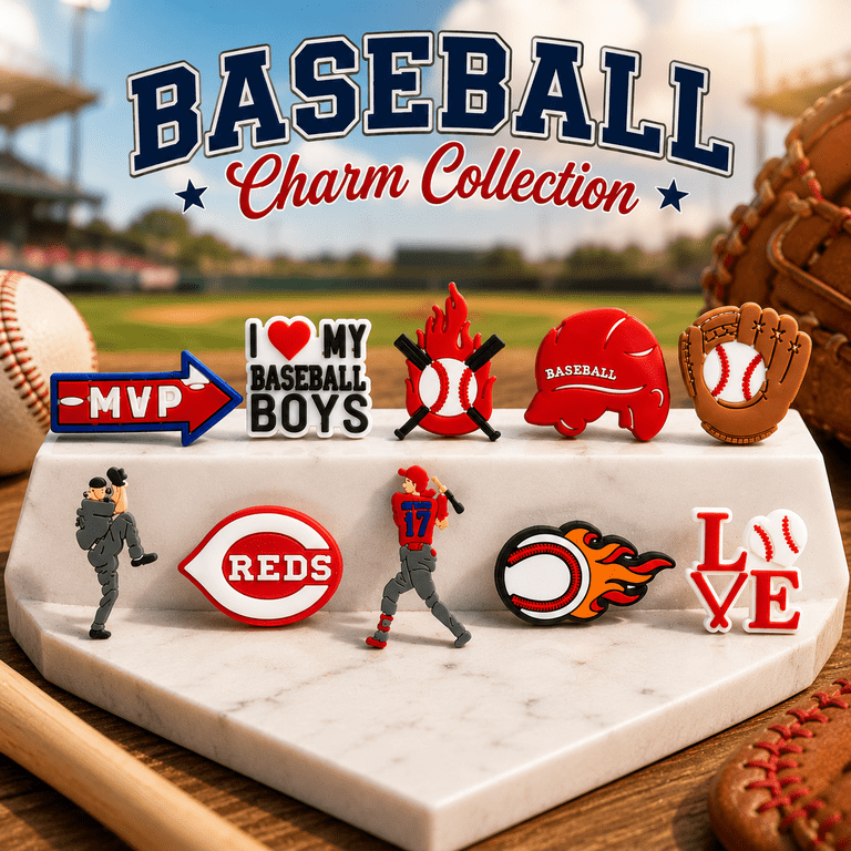 IVASKY Baseball Shoe Charms, 30PCS Sports Decorations for Crocs