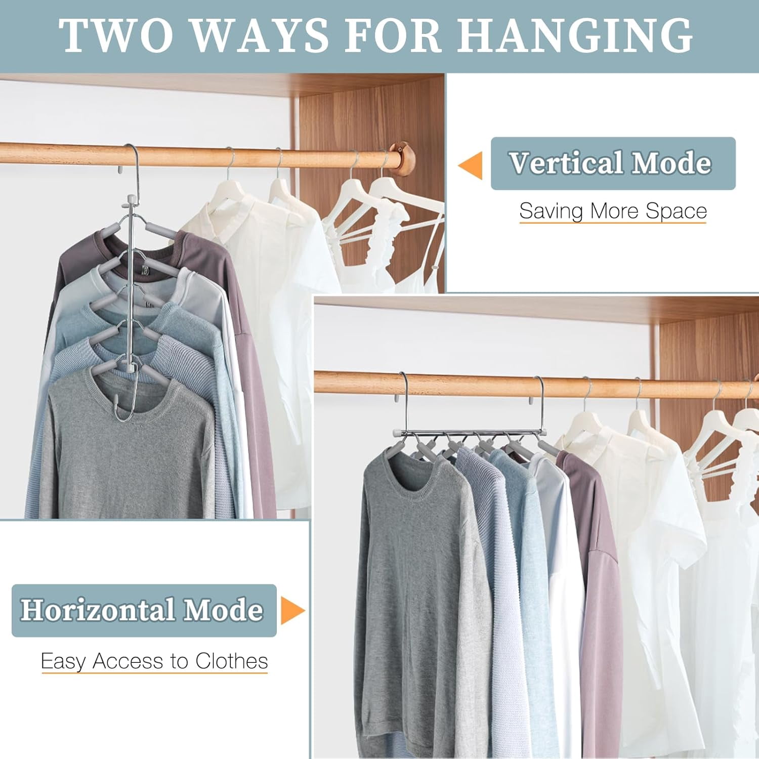 Clothes Hangers Space Saving Shirt Organizer, Non Slip Multi Shirt Hangers for Closet with Foam Padded Closet Organizers and Storage for Sweater Hoodie Blouse Coat Dress Short Black 4 Pack
