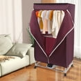 thumbnail image 4 of LOYALHEARTDY Folding Clothes Dryer Portable Electric Dryer Machine 0~240min Timing 2-Layer 3-Gear Laundry Drying Rack with Remote & Universal Wheels for Home Apartment RV 1200-1500W (Wine Red), 4 of 16
