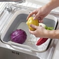 thumbnail image 4 of Kmbangi Fruit Basket Sink Silicone Dish Tub Collapsible Storage Container, 4 of 5
