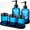 Blue, variant on Yaomiao 5 Pack Bathroom Accessories Set, Modern Bathroom Decor Sets, Glass Liquid Soap Dispenser, Vanity Tray, Toothbrush Holder, Cotton Swab Jars with Lids for Sink Countertop(Clear,Striped)