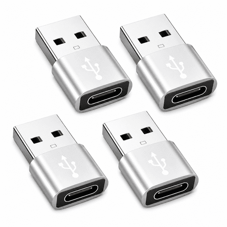 BLUUMTEK USB C Female to USB Male Adapter [4-Pack], Type C to USB A Charger Cable Converter, Compatible with iPhone 11 12 13 14 15 16 Plus Pro Max,iPad Pro Air 4 Mini 6,Samsung Galaxy S24 S23,Pixel