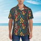 thumbnail image 2 of Fotbe Mushrooms And Flowers Camisa Hawaiana para Hombre Unisex – Camisa Casual de Verano con Botones de Manga Corta de Algodón y Lino,Large, 2 of 7