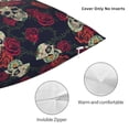 thumbnail image 3 of Wukai Roses Skulls Premium Polyester Fleece Pillow Covers with Hidden Zipper Closure,Luxuriously Soft and Durable-24"x24", 3 of 7