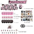 thumbnail image 2 of Suministros de fiesta de Blackpink para fans, decoraciones de fiesta de cumpleaños: 1 pancarta de fiesta de Blackpink, 18 globos de fiesta de Blackpink, 17 adornos para tartas de Blackpink, 20 ne, 2 of 5