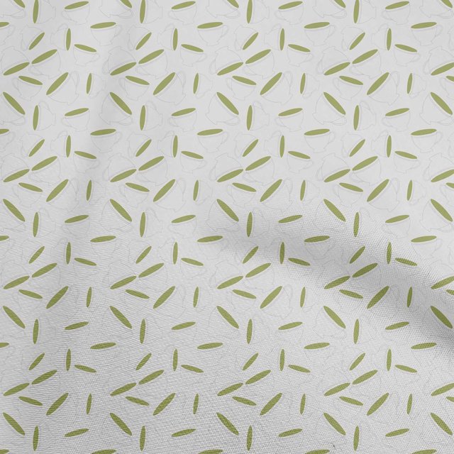 oneOone Polyester Spandex Light Green Fabric Utensils Cup Sewing Material Print Fabric By The Yard 56 Inch Wide