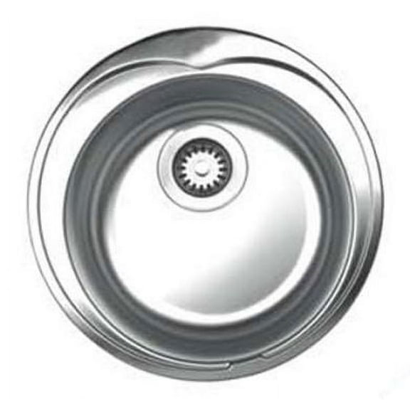 Whitehaus Noah's Collection Brushed Stainless Steel Large Round Drop-in Sink