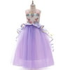 SHIYAO 1 PCS Girls Unicorn Puffy Dress Rainbow Fancy Cute Princess Costume Tulle Party Dresses(Light Purple-130CM)