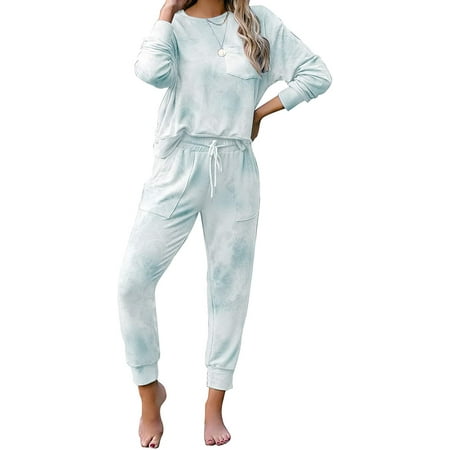 

Vetinee Women s Tie Dye Loungewear Pajama Sets Pullover Tops Sweatsuits Tracksuit Size S-2XL