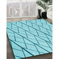 thumbnail image 2 of Ahgly Company Indoor Square Patterned Tron Blue Area Rugs, 7' Square, 2 of 6