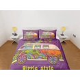 thumbnail image 2 of Hippie Style Colorful Bus 90S Nostalgia Purple Bedding Retro Duvet Cover Set,, 2 of 4