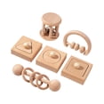 thumbnail image 2 of 6 piezas juguetes para bebés de madera juguetes para sonajeros de madera anillos de agarre juguete para agarrar el anillo de madera para bebés, 2 of 9
