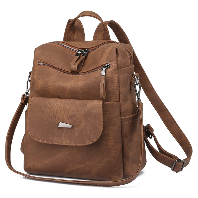 Mochila ROOSALANCE para mujer pequeña de piel color caramelo