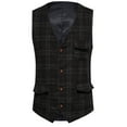 thumbnail image 2 of Vest For Men Qiggri Men Solid Fashion Lattice Have Pockets Breasted Vest Tops Blouse Suit Vest For Men, 2 of 9