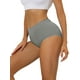 thumbnail image 4 of INSPIRAR CHIC Ropa interior de algodón para mujeres, bragas de talle alto con encaje, control de abdomen y cobertura total, XL, gris, 4 of 4