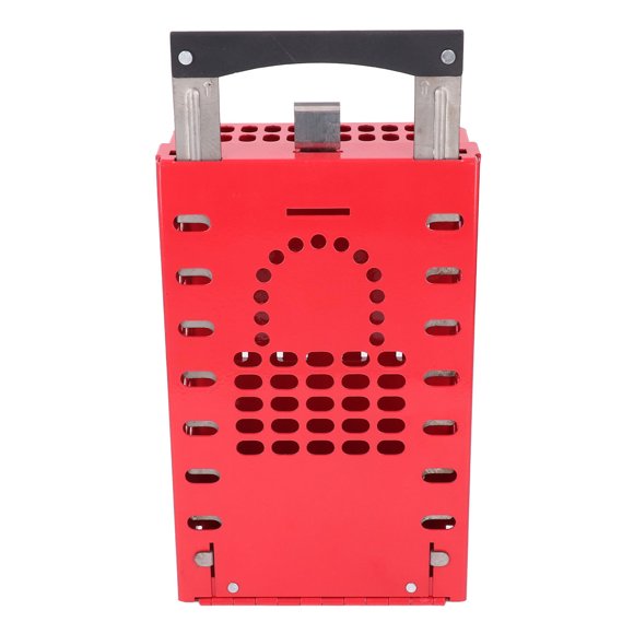 Stainless Steel Lockout Tagout Kit with Nylon Handle, 14-Padlock Capacity, OSHA-Compliant Energy Isolation Safety Box with Key Slots and Security Guard Design