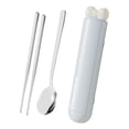 thumbnail image 2 of Tnarru Spoon Chopsticks Set Flatware with Case ,Gadgets, Travel Utensils ,Portable Cutlery Set for Daily Use Kitchen Camping Student Blue 3 Pieces, 2 of 8