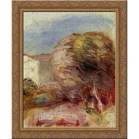 La Poste at Cagnes 20x24 Gold Ornate Wood Framed Canvas Art by Renoir, Pierre Auguste