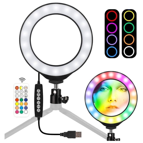 Vivitar RGB Full Color 10" LED Ring Light Kit Vlog Podcast Stream Make-Up Essentials
