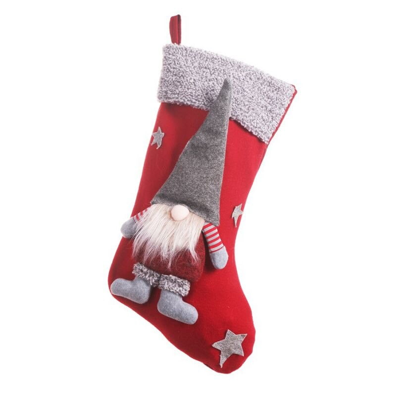 Christmas Stockings Holders With 3D Gnome Doll Xmas Tree Hanging ...