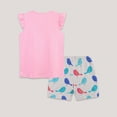 thumbnail image 5 of TOWED22 Baby Girl Summer Outfits 2 Piece Graphic Ruffle Sleeve Sleeveless Top and Shorts Set Casual Clothes Soft Toddler Clothing(Light Pink,3-4 Y), 5 of 6